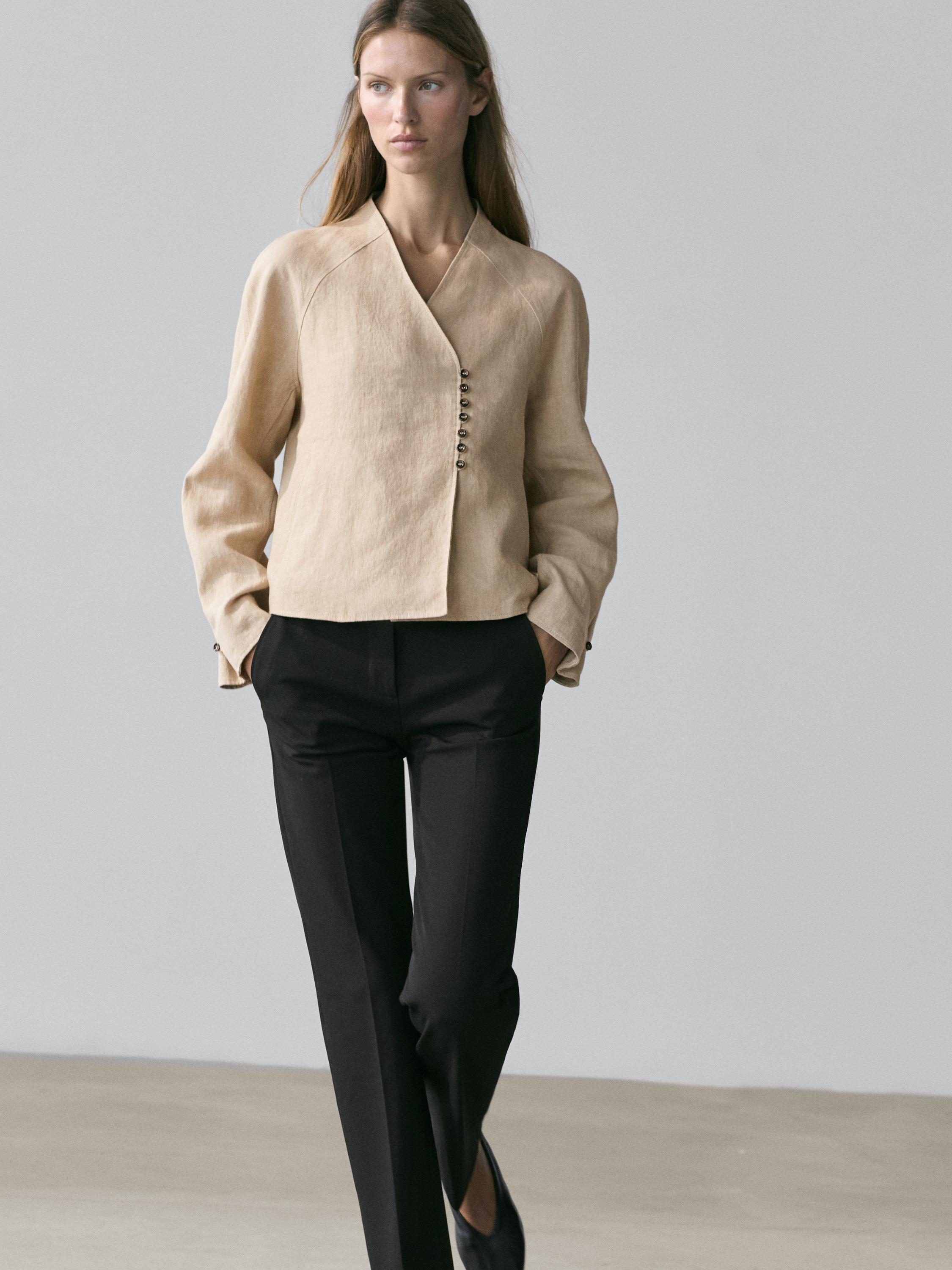 Veste courte 100 % lin